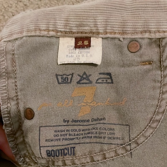 7 For All Mankind Bootcut Corduroy Pants sz 25 - Picture 3 of 4